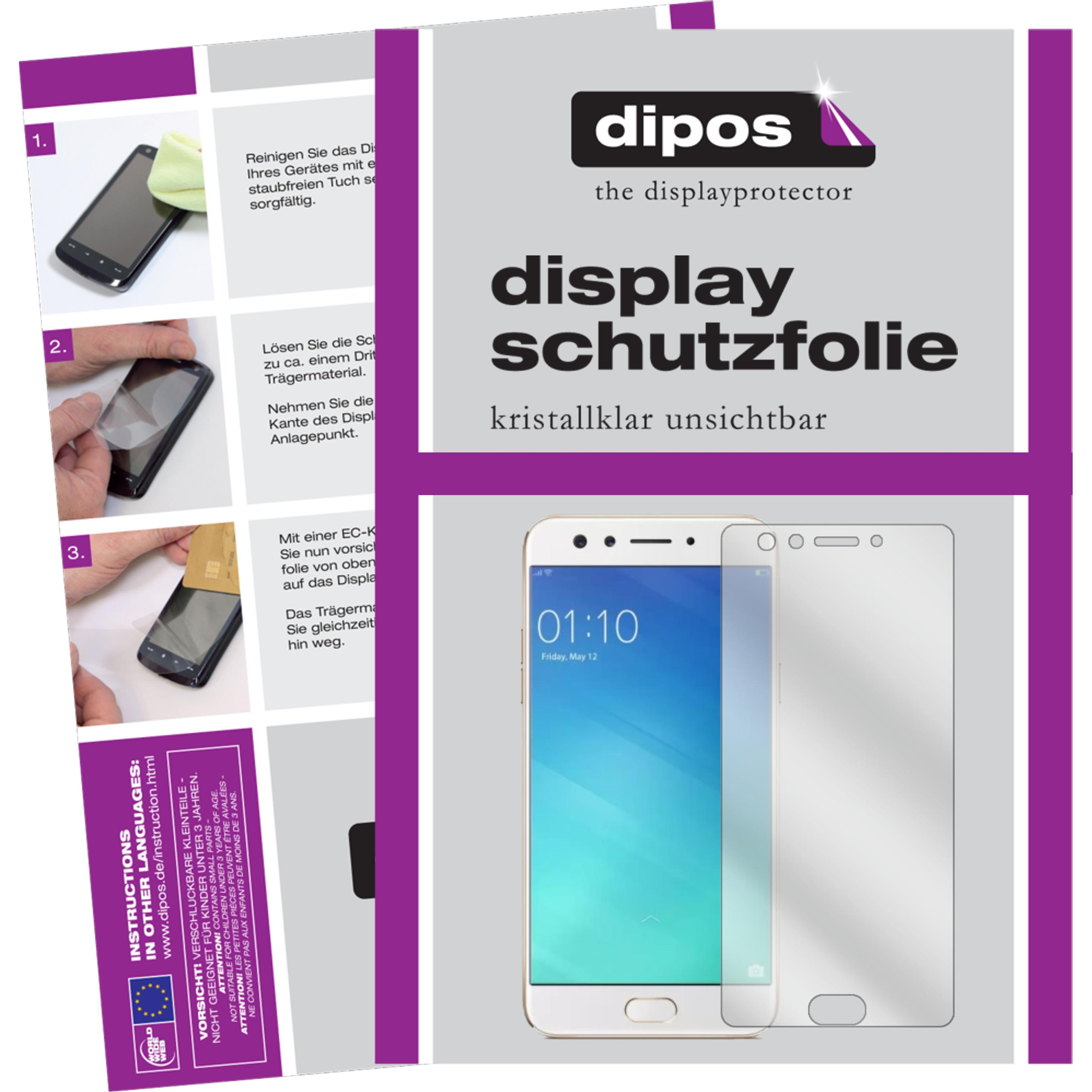 Dipos Displayschutzfolie Crystalclear (6 Stück, Oppo F3), Smartphone Schutzfolie, Transparent