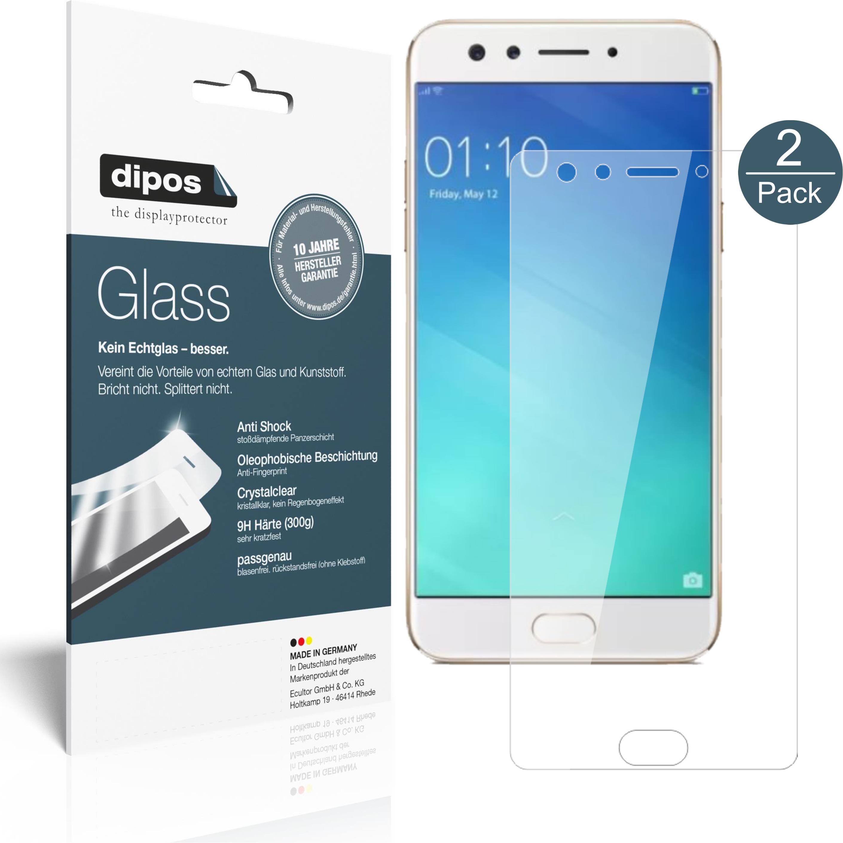 Dipos Displayschutz Anti-Shock (2 Stück, Oppo F3), Smartphone Schutzfolie, Transparent