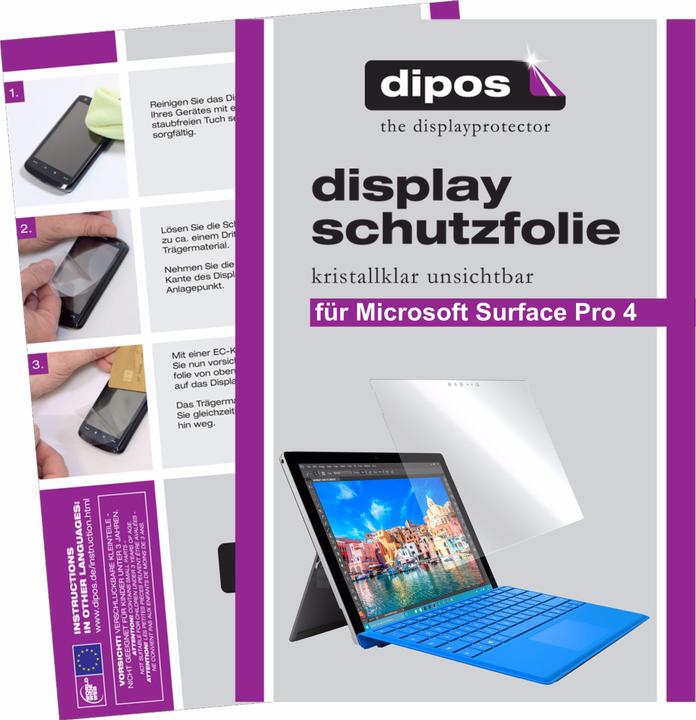 Produktbild Dipos Displayschutzfolie Crystalclear (2 Stück, Microsoft Surface Pro 4)