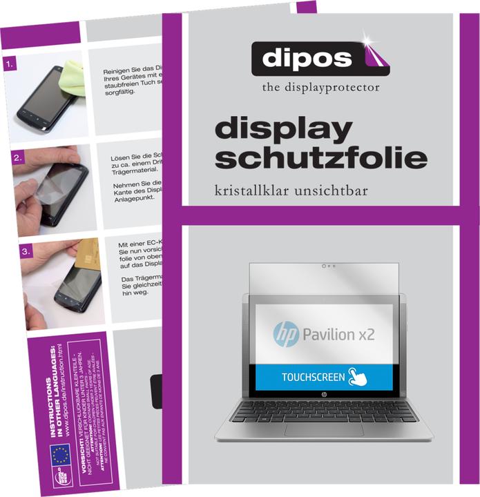 Produktbild Dipos Displayschutzfolie Crystalclear (2 Stück, HP Pavilion x2 10,1 Zoll)