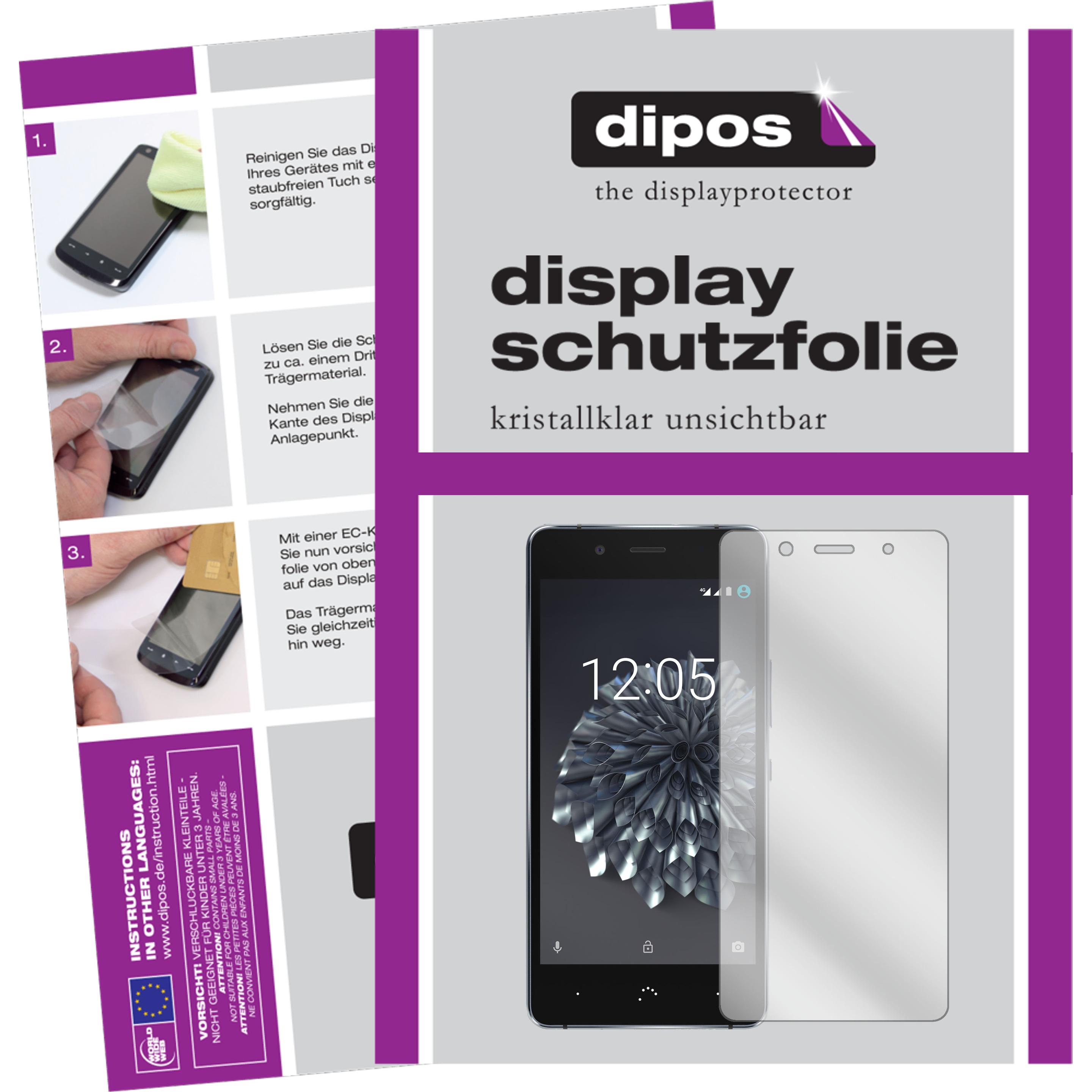 Dipos Displayschutzfolie Crystalclear (2 Stück, BQ Aquaris X5), Smartphone Schutzfolie, Transparent
