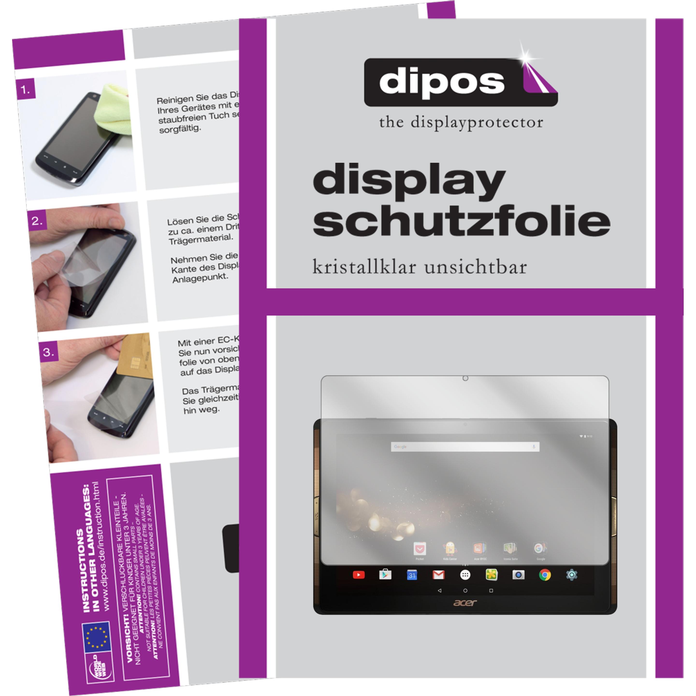Dipos Displayschutzfolie Crystalclear (2 Stück, Iconia Tab 10), Tablet Schutzfolie