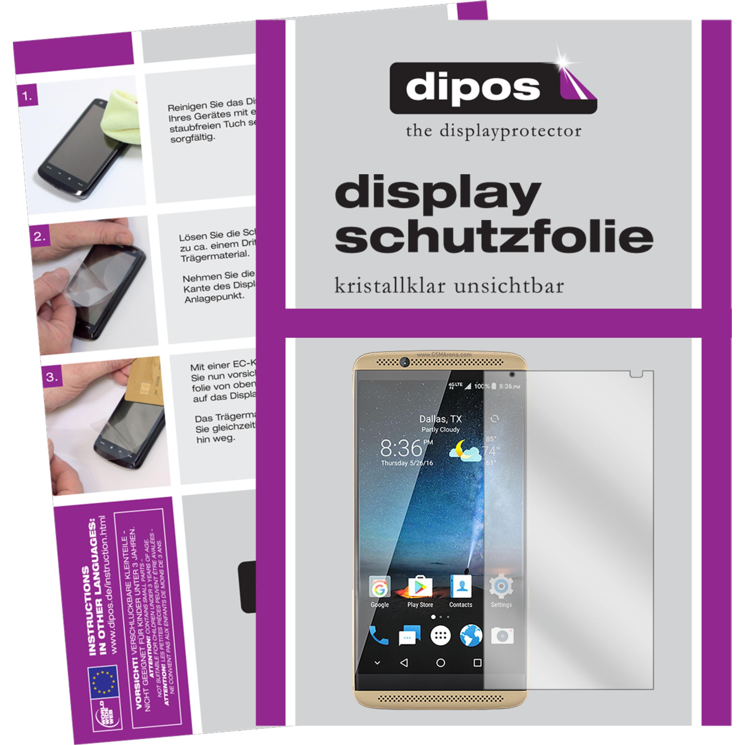 Dipos Displayschutzfolie Crystalclear (2 Stück, ZTE Axon 7), Smartphone Schutzfolie, Transparent