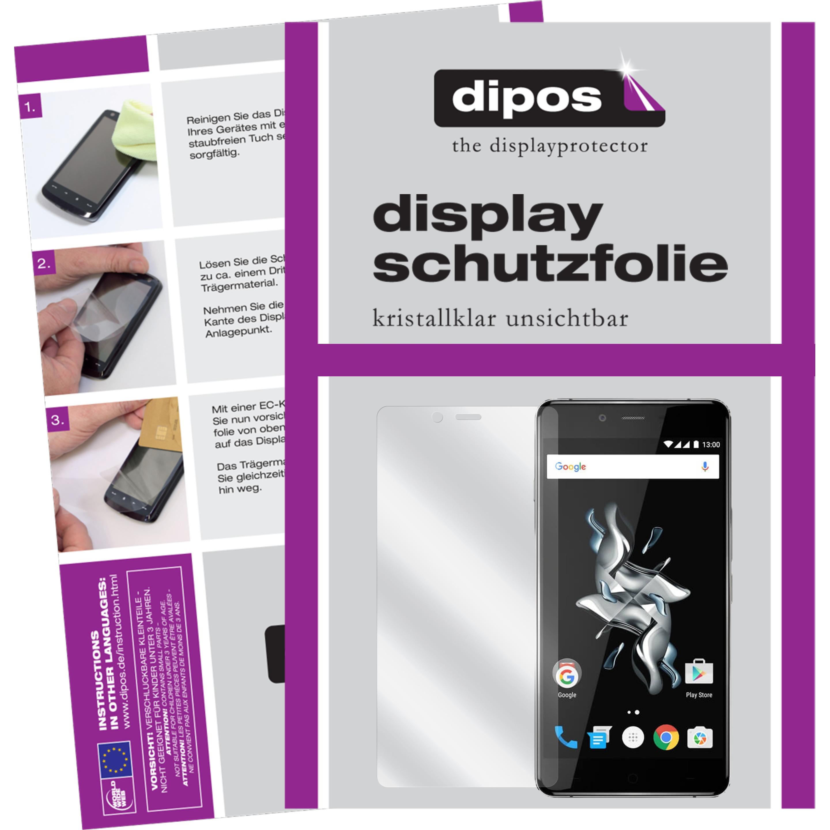 Dipos Displayschutzfolie Crystalclear (2 Stück, OnePlus X), Smartphone Schutzfolie, Transparent