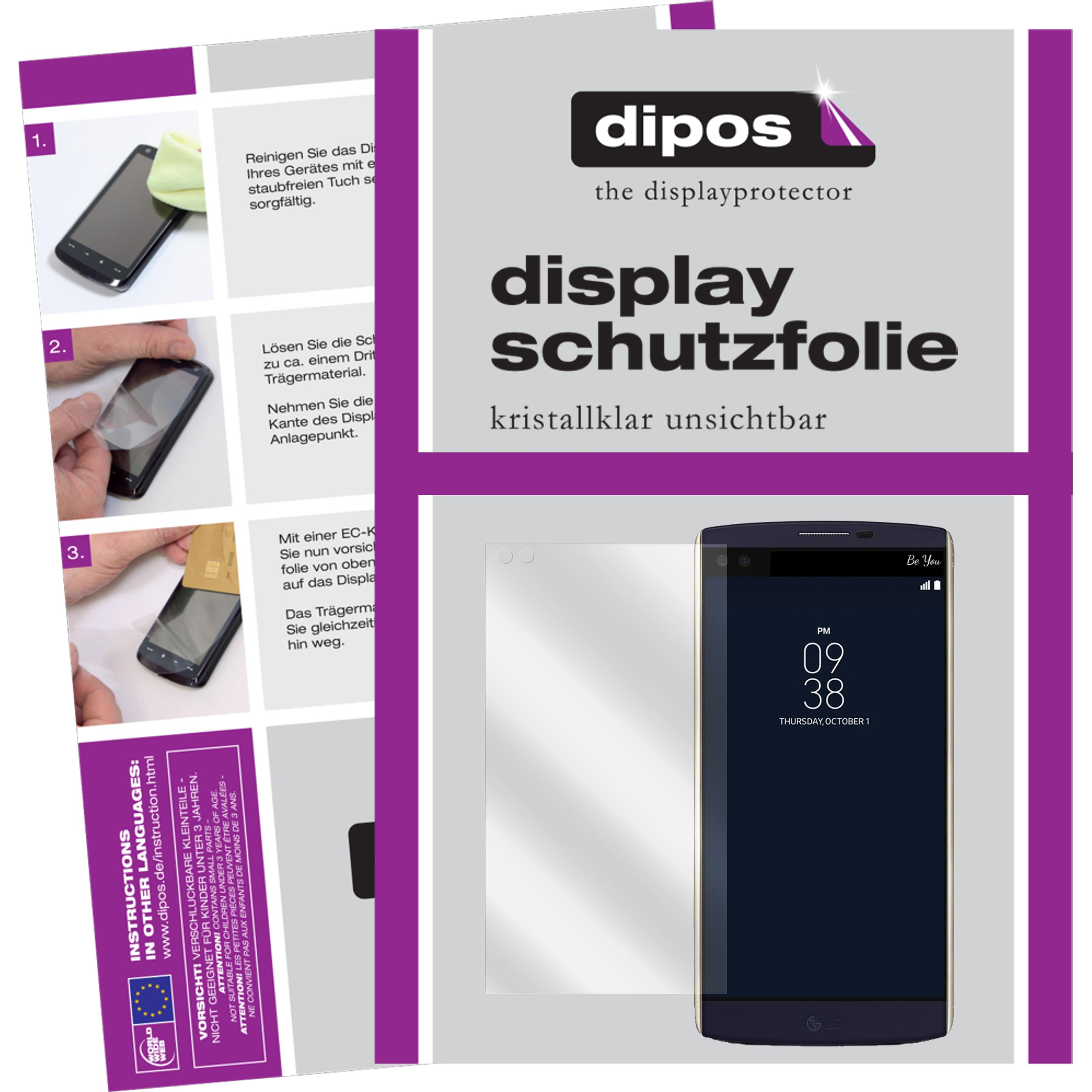 Dipos Displayschutzfolie Crystalclear (2 Stück, LG V10), Smartphone Schutzfolie, Transparent
