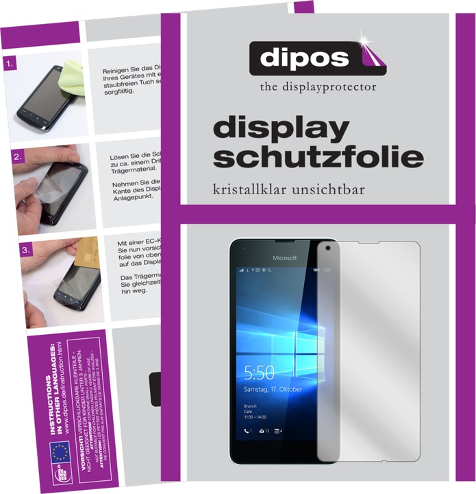 Produktbild Dipos Displayschutzfolie Crystalclear (2 Stück, Microsoft Lumia 550)