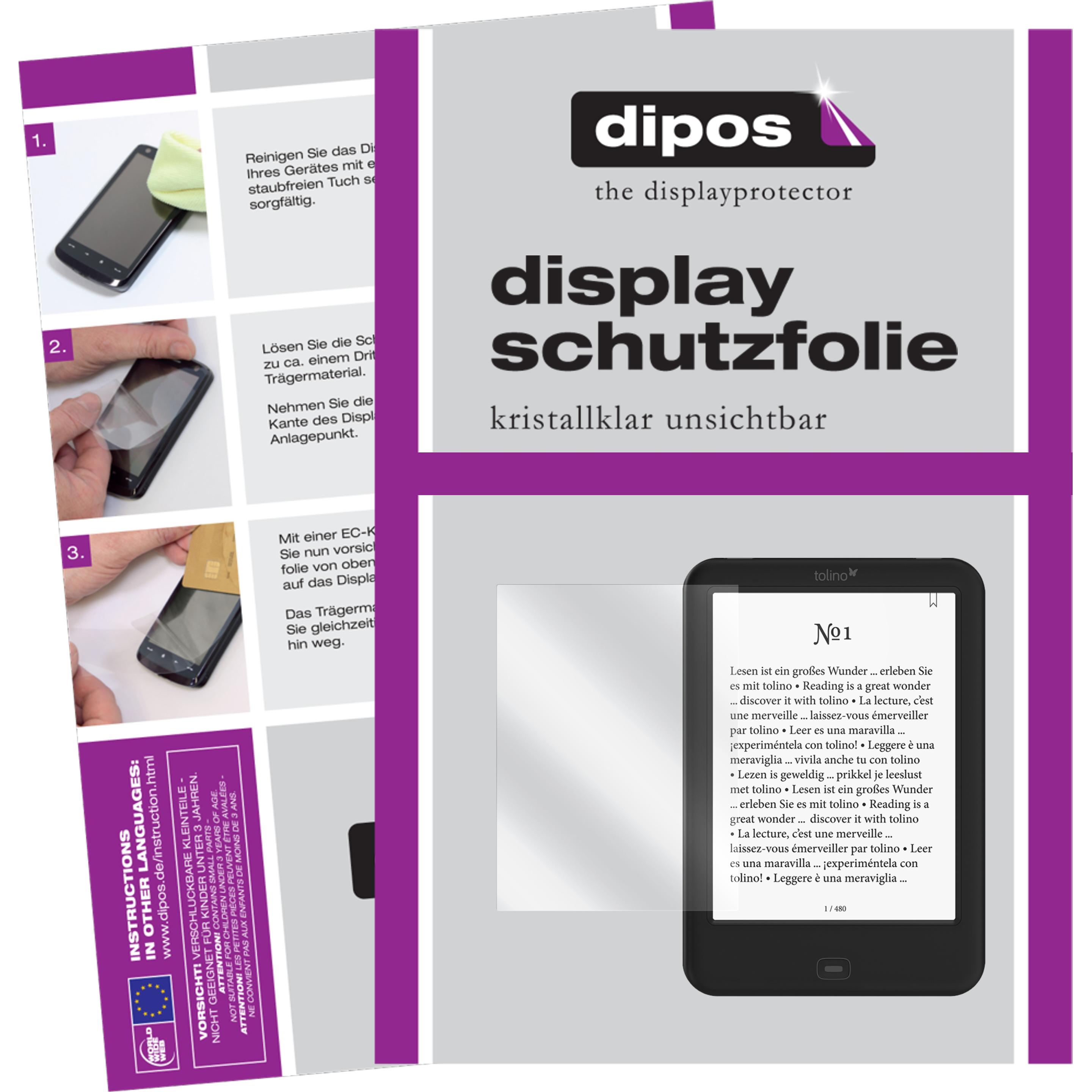 Dipos Displayschutzfolie Crystalclear (2 Stück, shine 2 HD), Tablet Schutzfolie