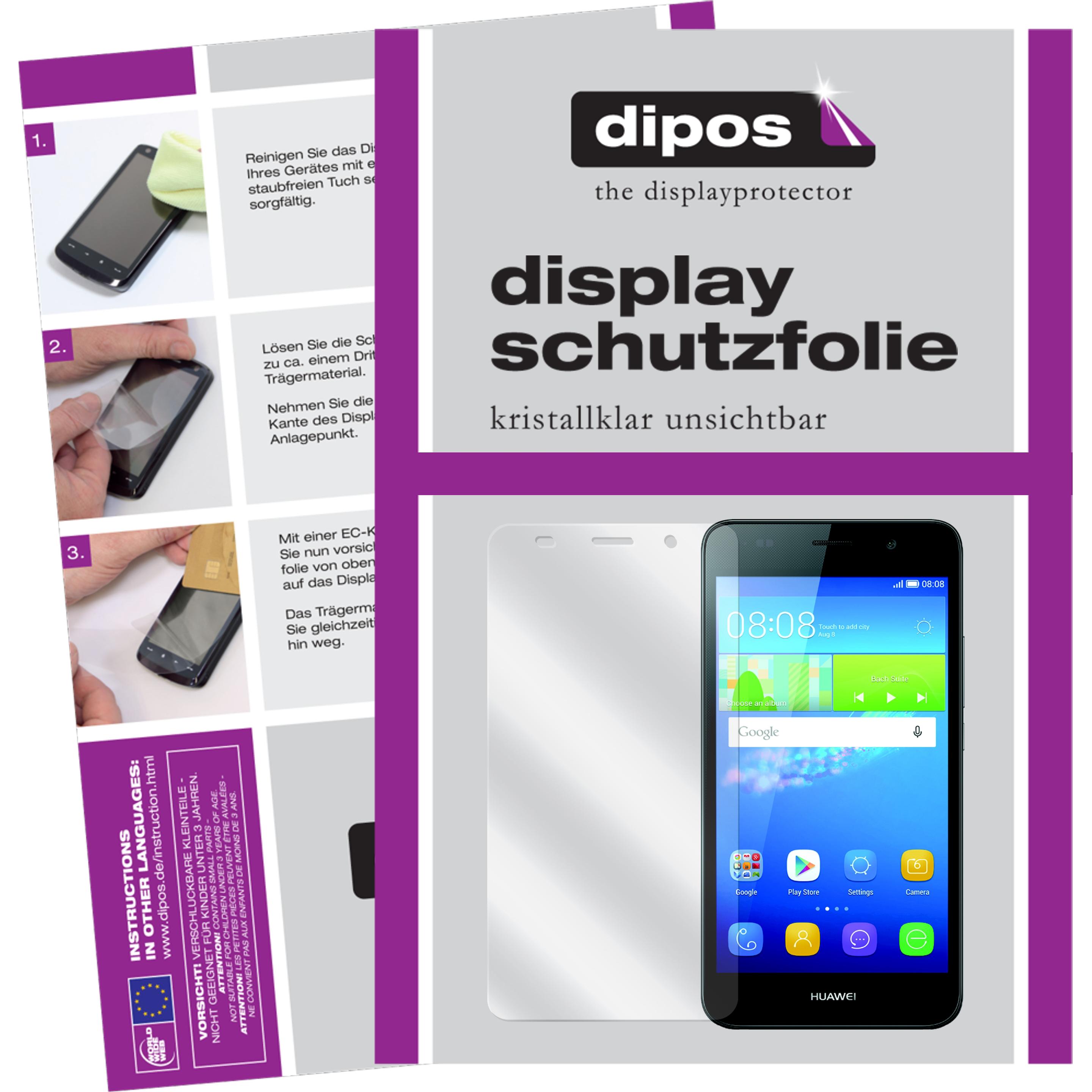 Dipos Displayschutzfolie Crystalclear (6 Stück, Huawei Y6), Smartphone Schutzfolie, Transparent