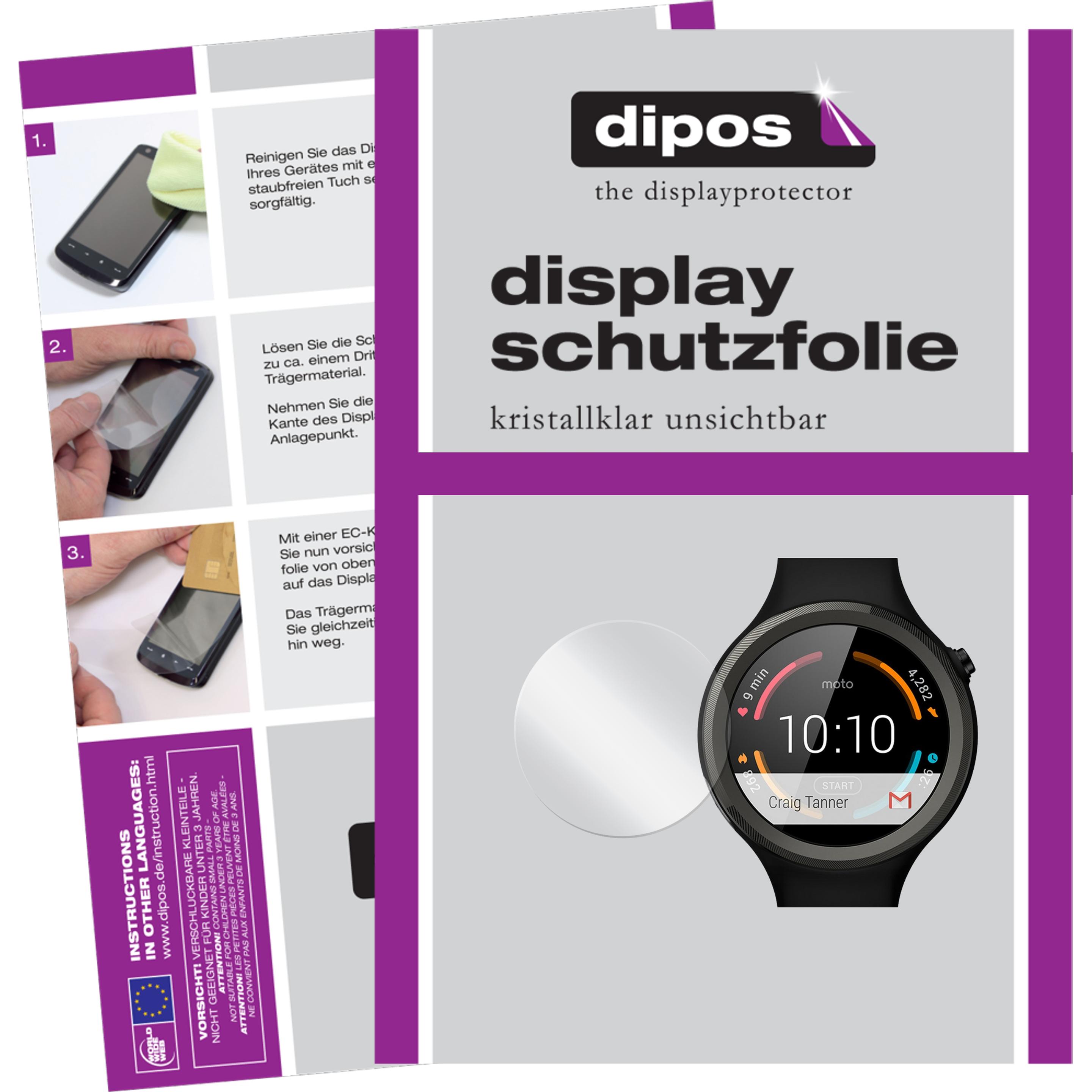 Dipos Displayschutzfolie Crystalclear, Smartwatch Schutzfolie, Transparent