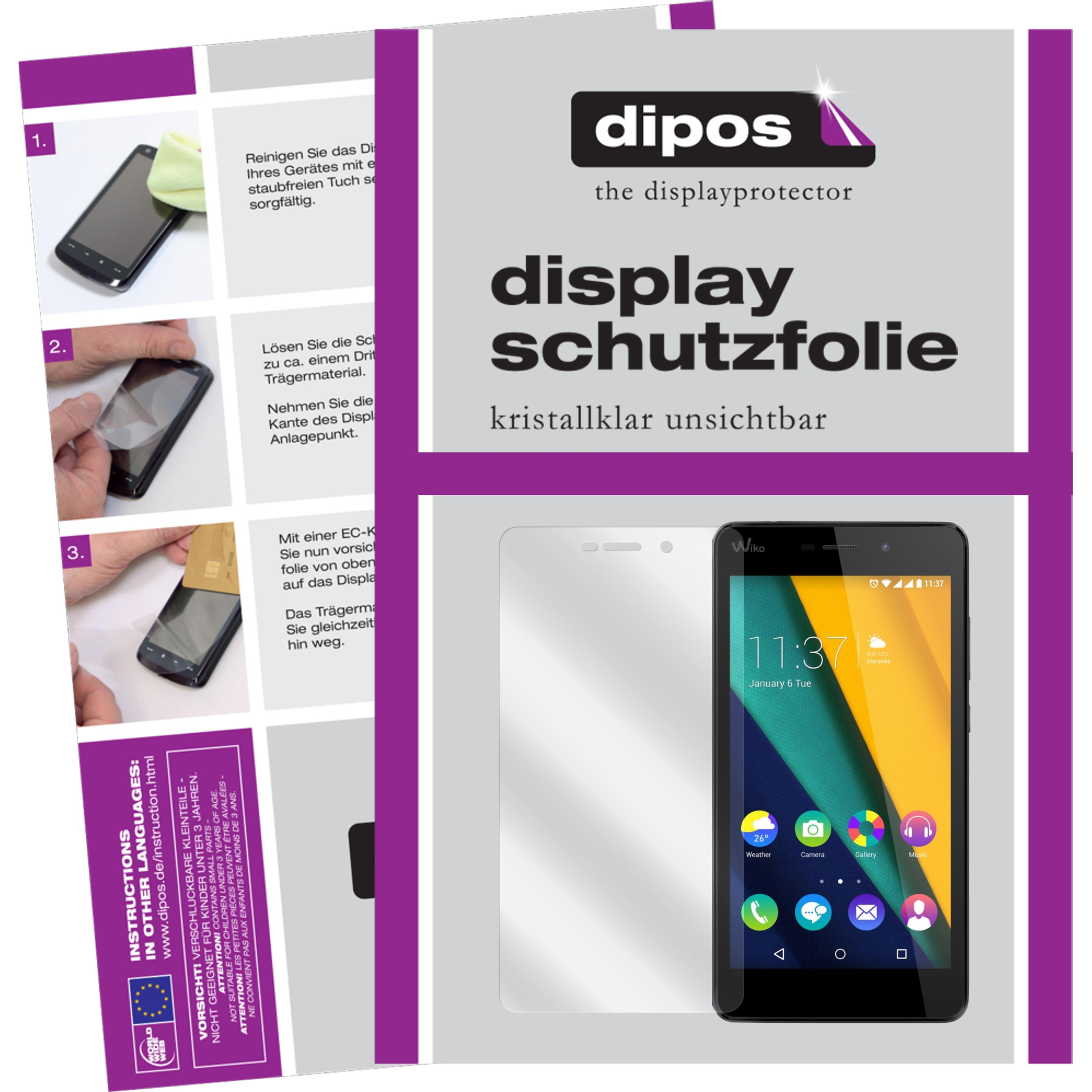Dipos Displayschutzfolie Crystalclear (2 Stück, Wiko Pulp Fab), Smartphone Schutzfolie, Transparent