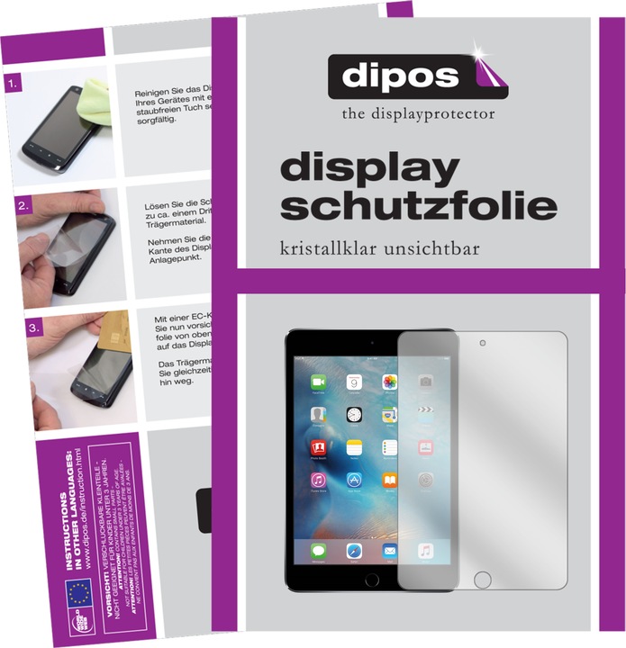Dipos Film de Protection d’écran Crystalclear (2 pièce(s), Apple iPad mini 4)