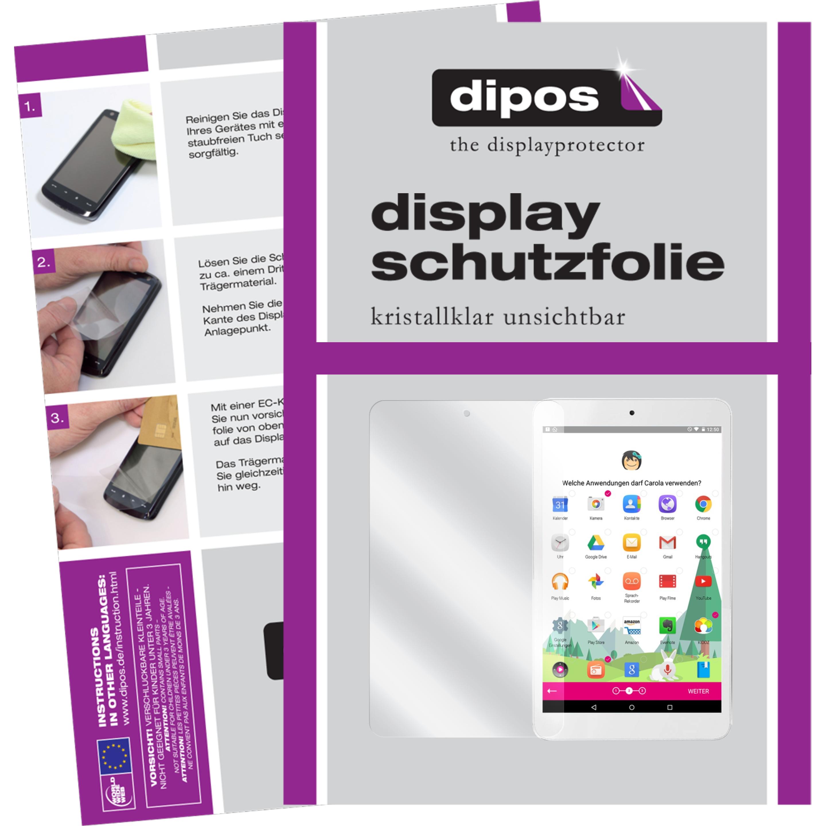 Dipos Displayschutzfolie Crystalclear (2 Stück, Telekom Tablet Puls), Tablet Schutzfolie