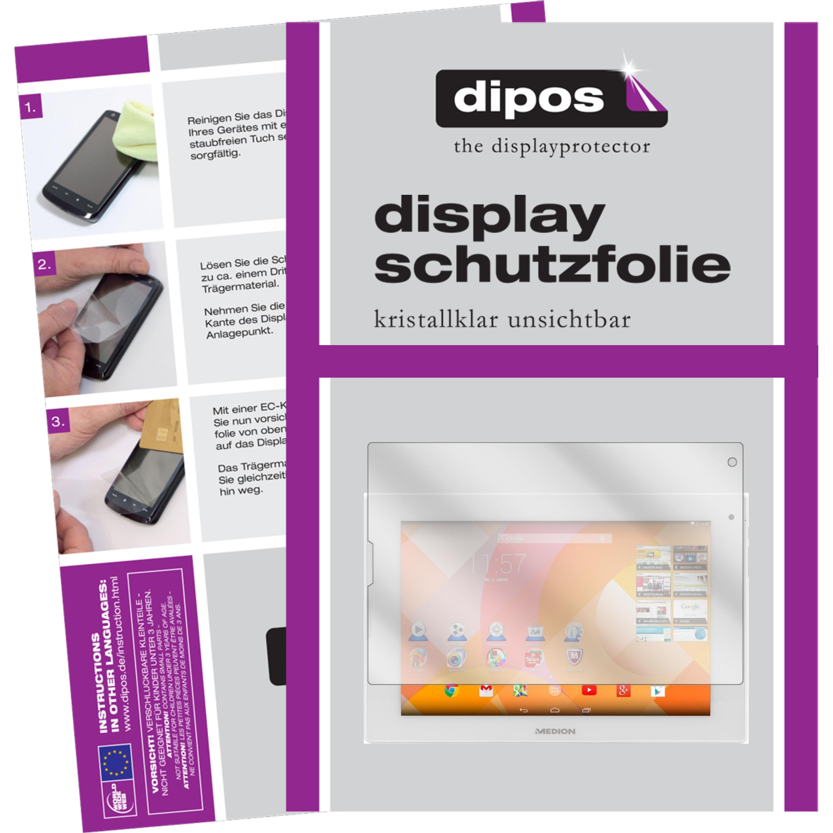 Dipos Displayschutzfolie Crystalclear (2 Stück, Lifetab P8912), Tablet Schutzfolie