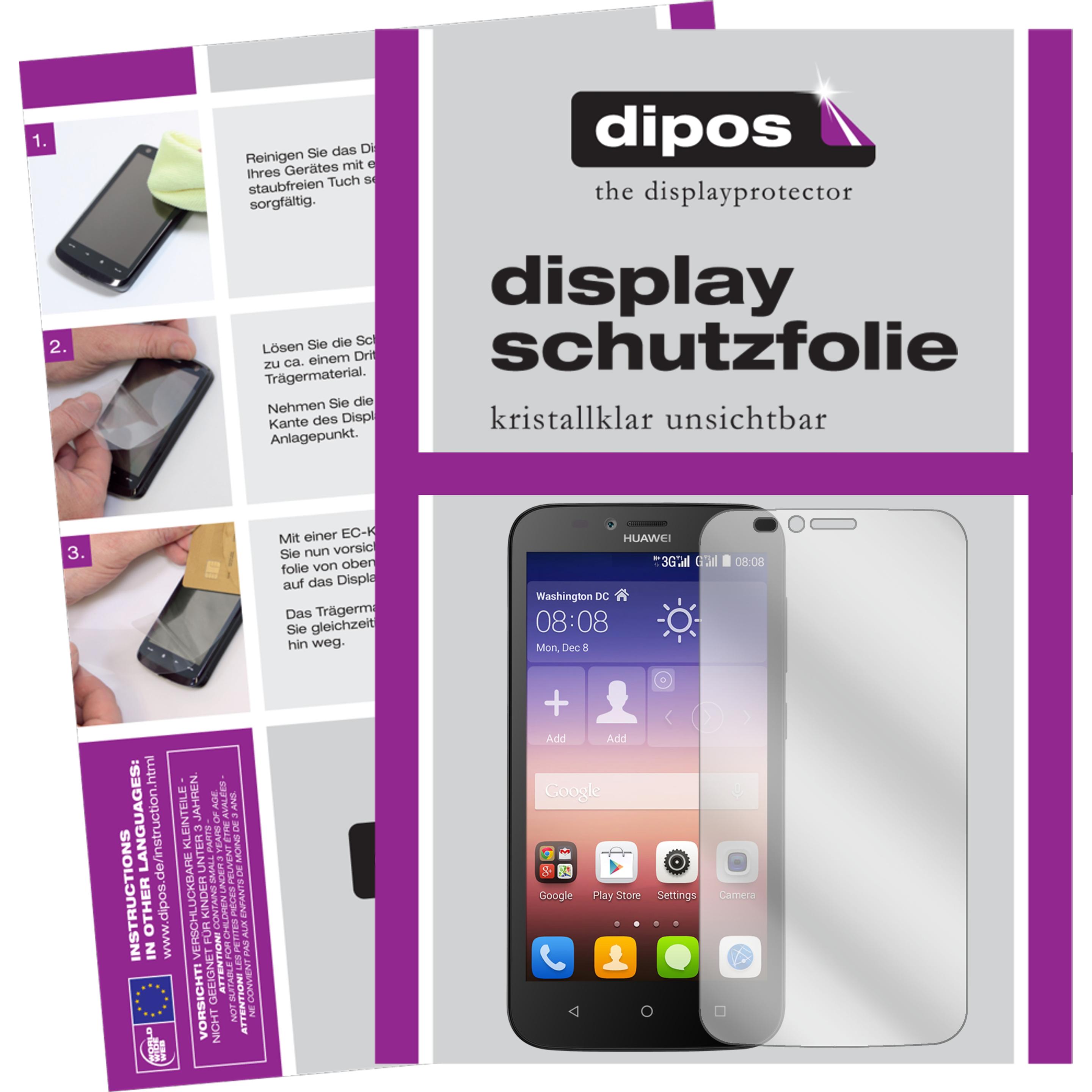 Dipos Displayschutzfolie Crystalclear (2 Stück, Huawei Y625), Smartphone Schutzfolie, Transparent