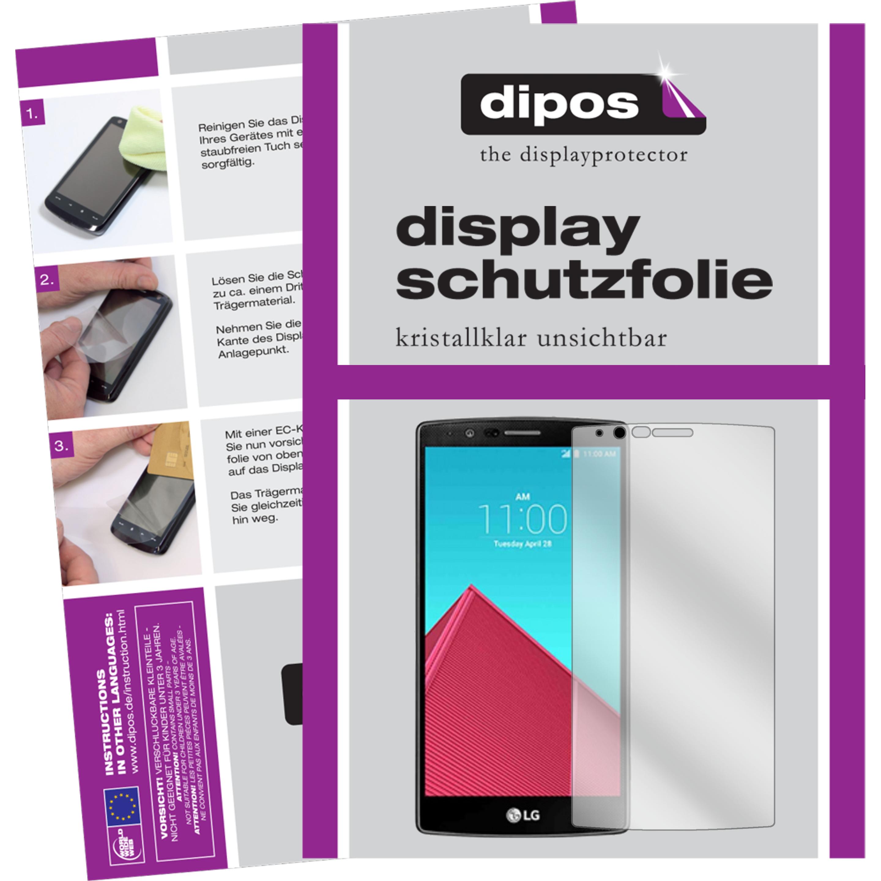 Dipos Displayschutzfolie Crystalclear (2 Stück, LG G4), Smartphone Schutzfolie, Transparent