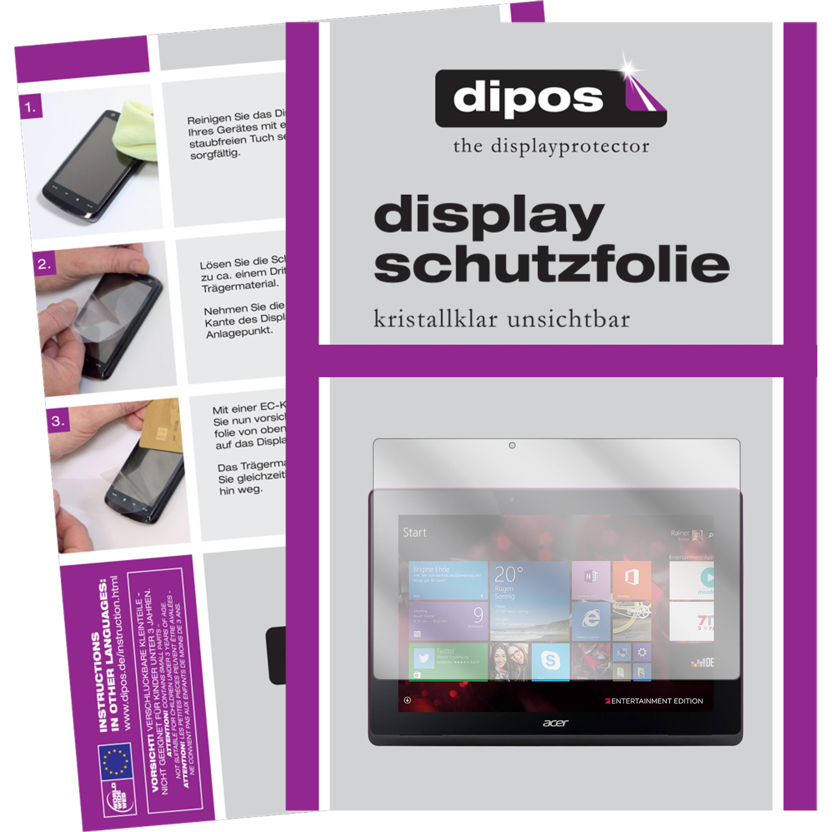 Dipos Displayschutzfolie Crystalclear (2 Stück, Aspire Switch 10 E Pro7), Tablet Schutzfolie