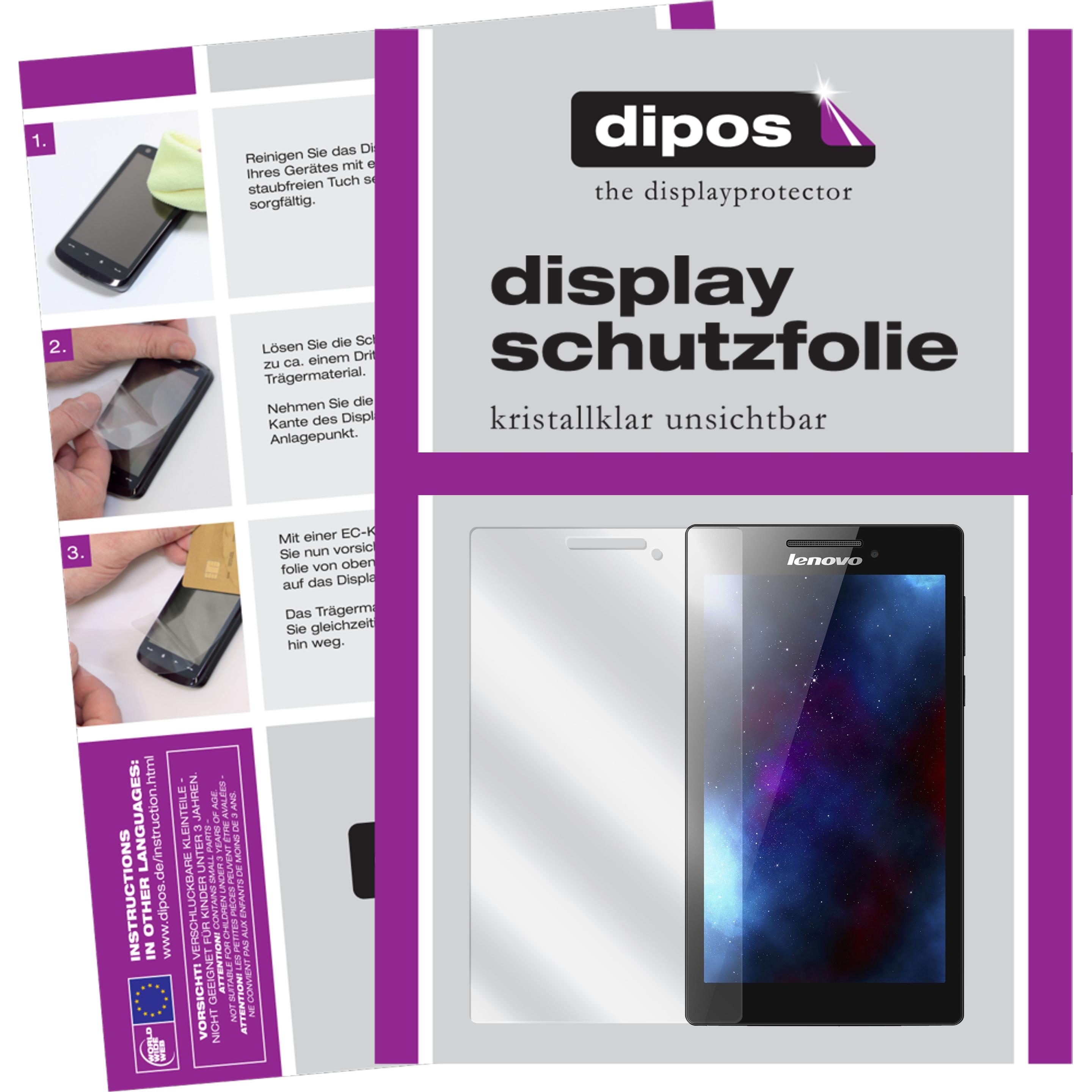 Dipos Displayschutzfolie Crystalclear (2 Stück, Tab 2 A7-10), Tablet Schutzfolie