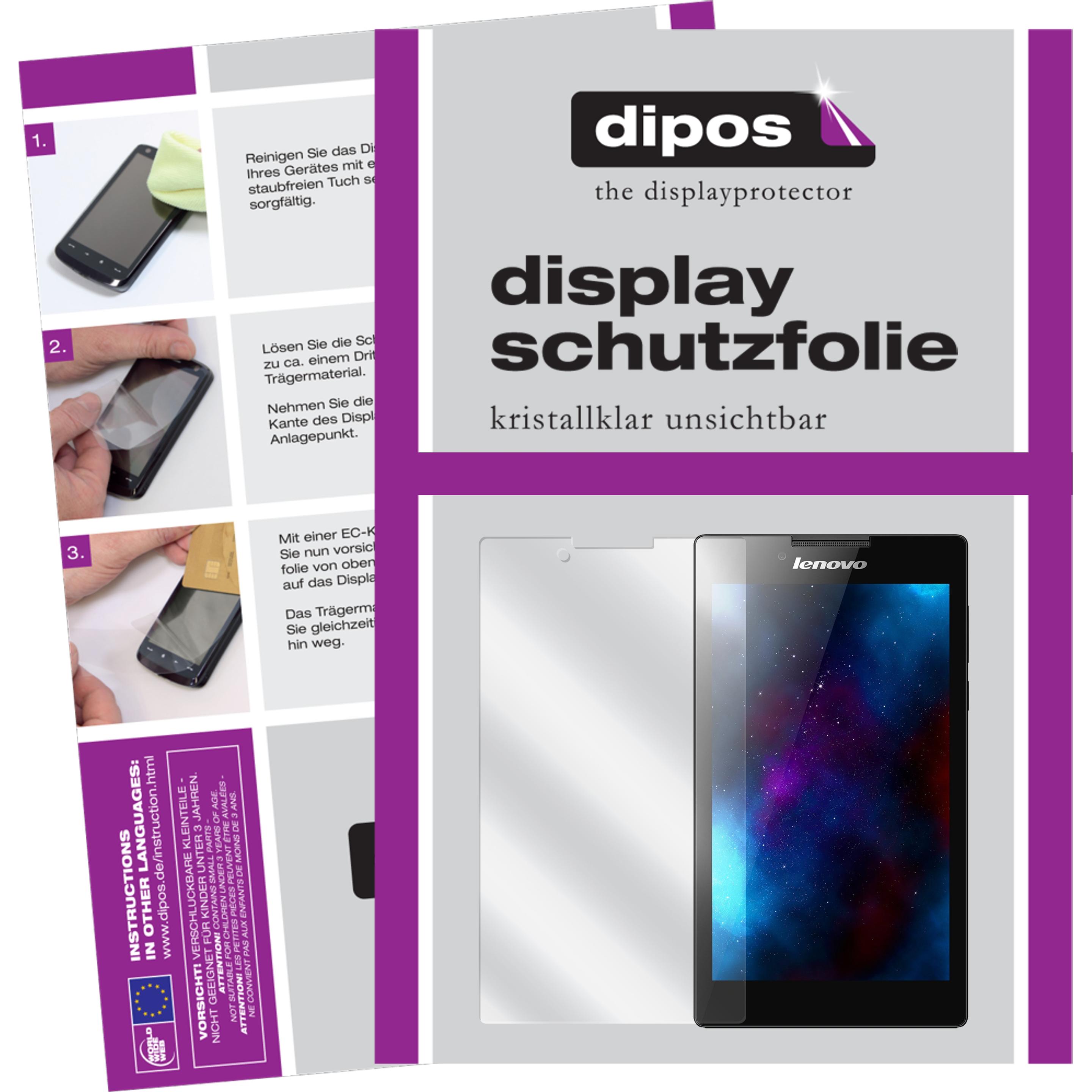 Dipos Displayschutzfolie Crystalclear (2 Stück, Tab 2 A7-30), Tablet Schutzfolie