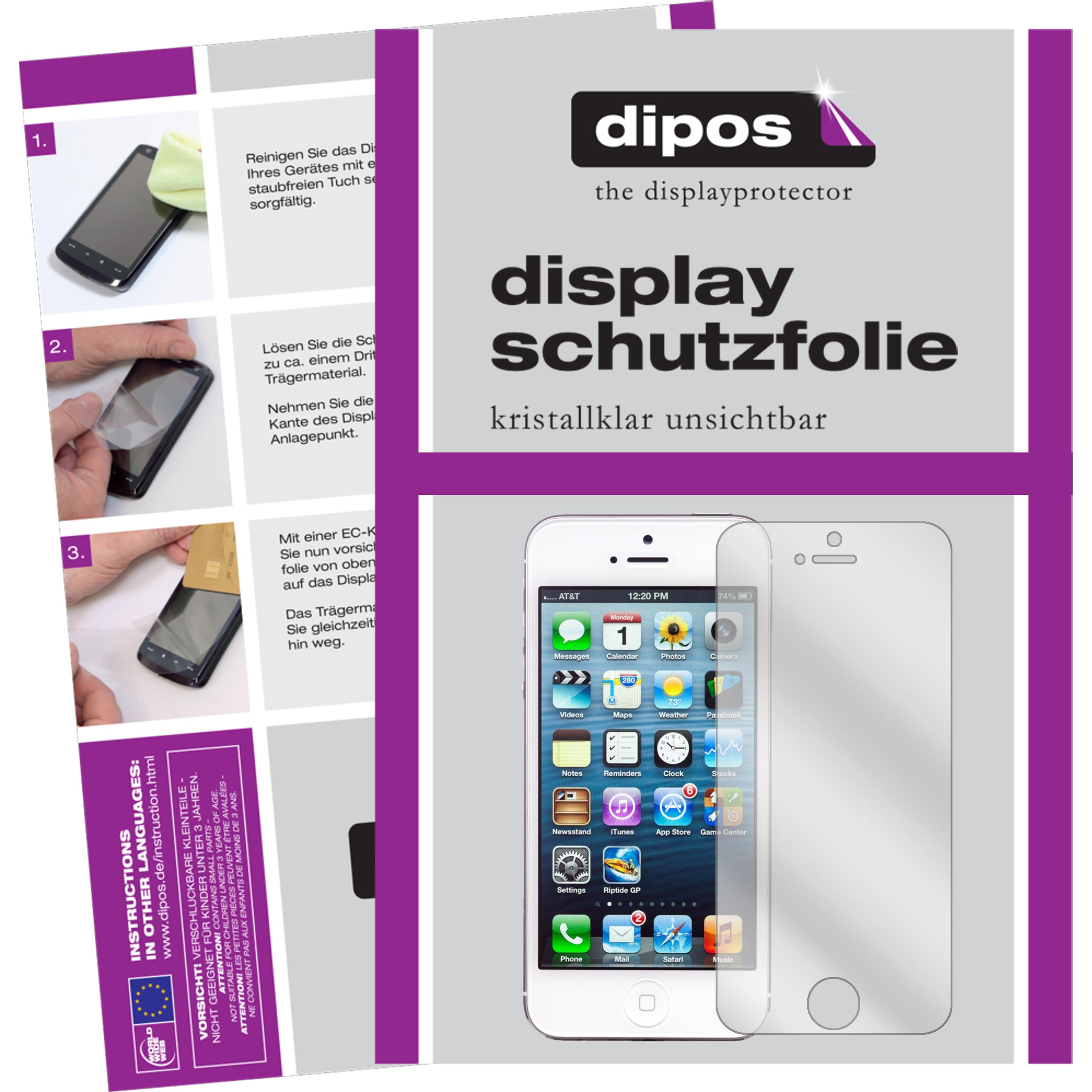 Dipos Displayschutzfolie Crystalclear (6 Stück, Apple iPhone 5), Smartphone Schutzfolie, Transparent