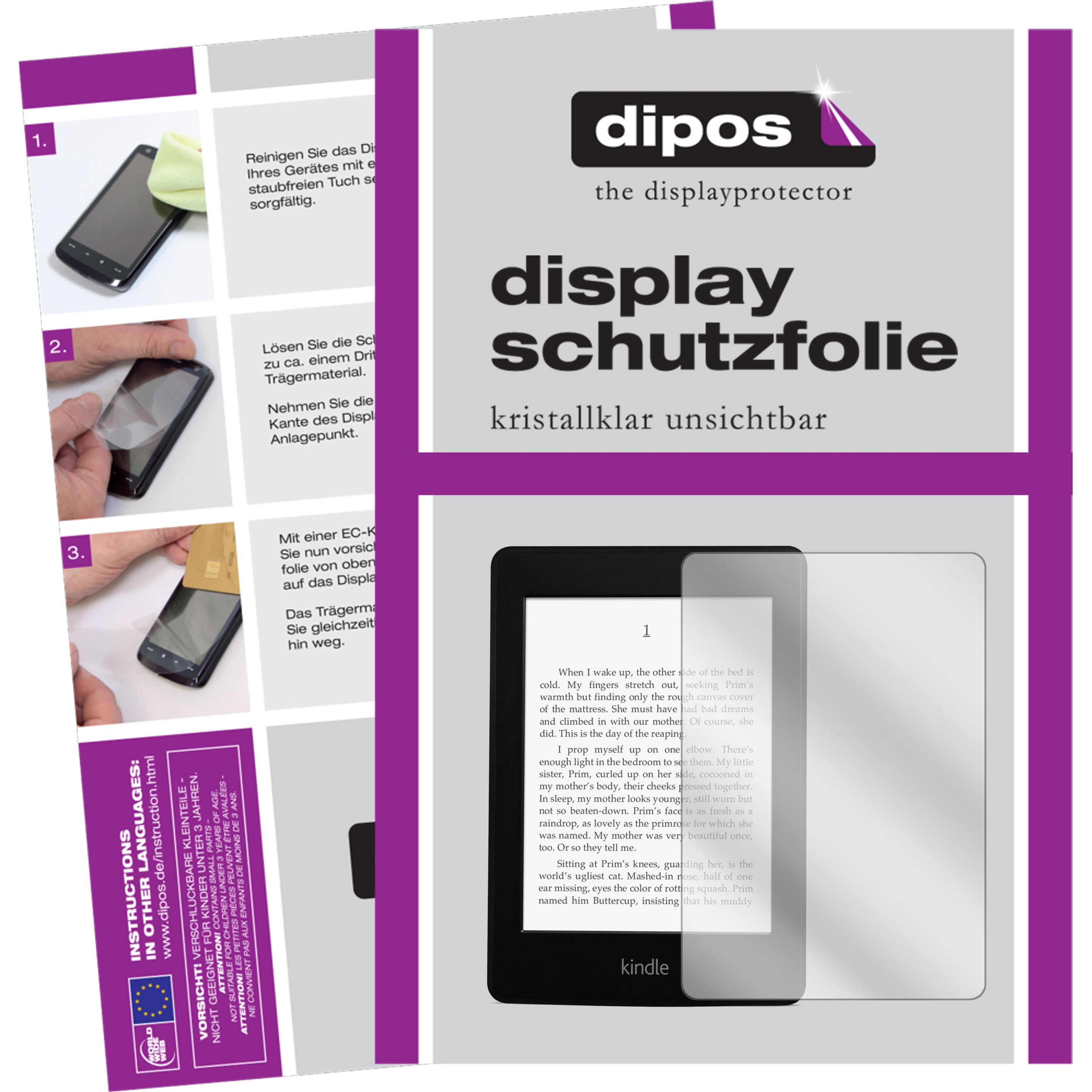 Dipos Displayschutzfolie Crystalclear (2 Stück, Kindle Paperwhite), Tablet Schutzfolie