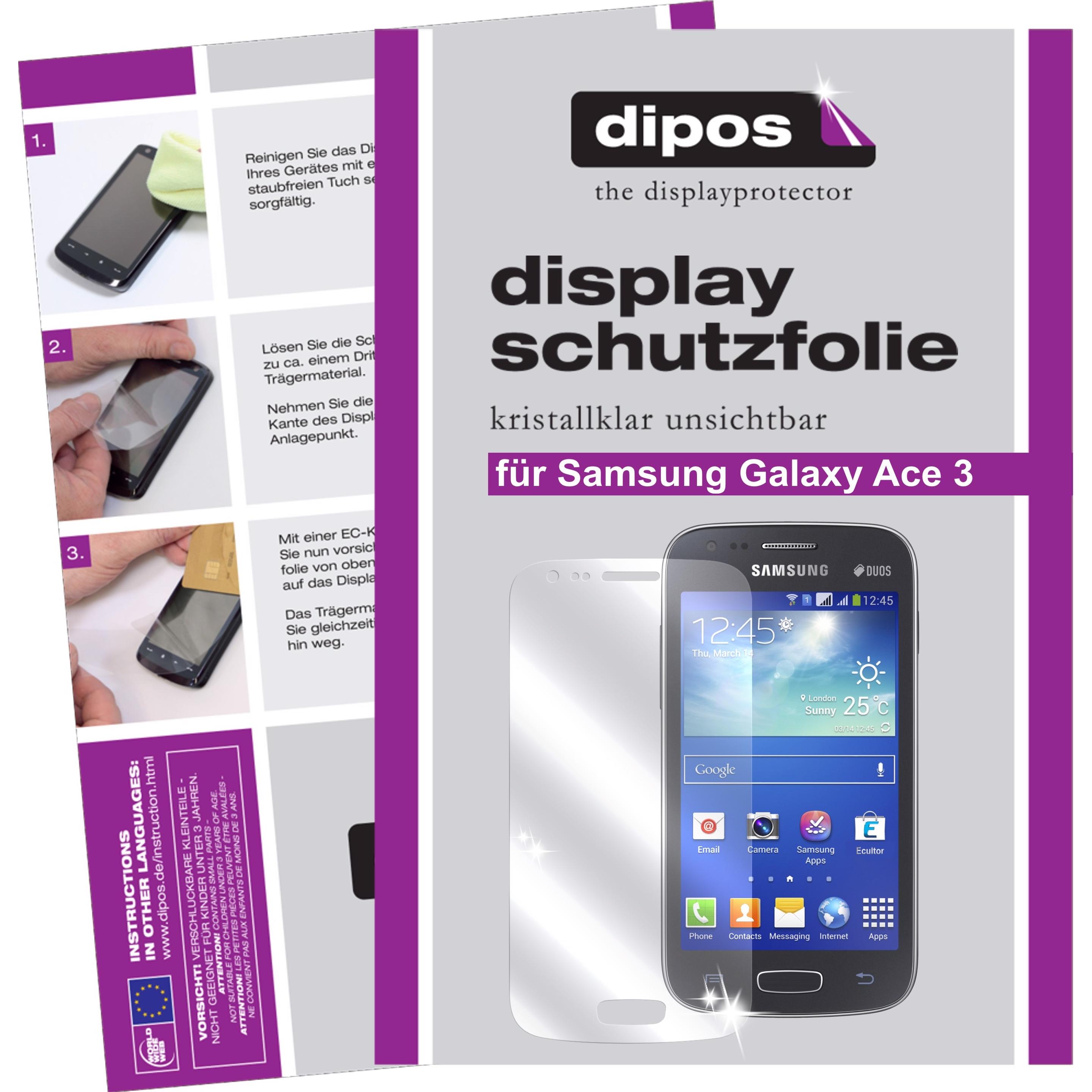 Thumbnail - Dipos Displayschutzfolie Crystalclear (2 Stück, Samsung Galaxy Ace 3), Smartphone Schutzfolie, Transparent