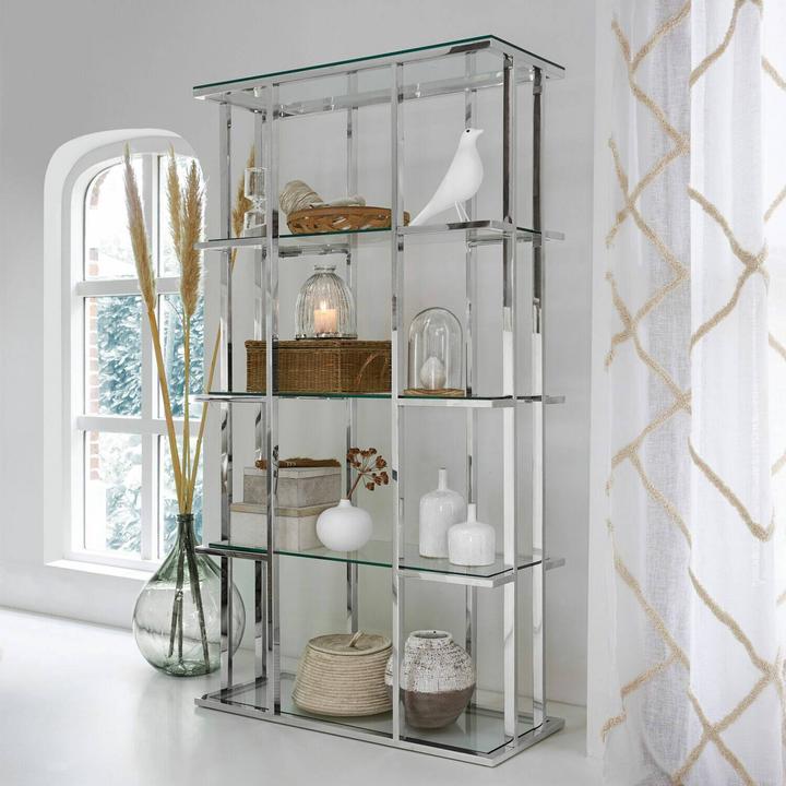 Produktbild Loberon Regal Dacre silber (100 x 40 x 180 cm)