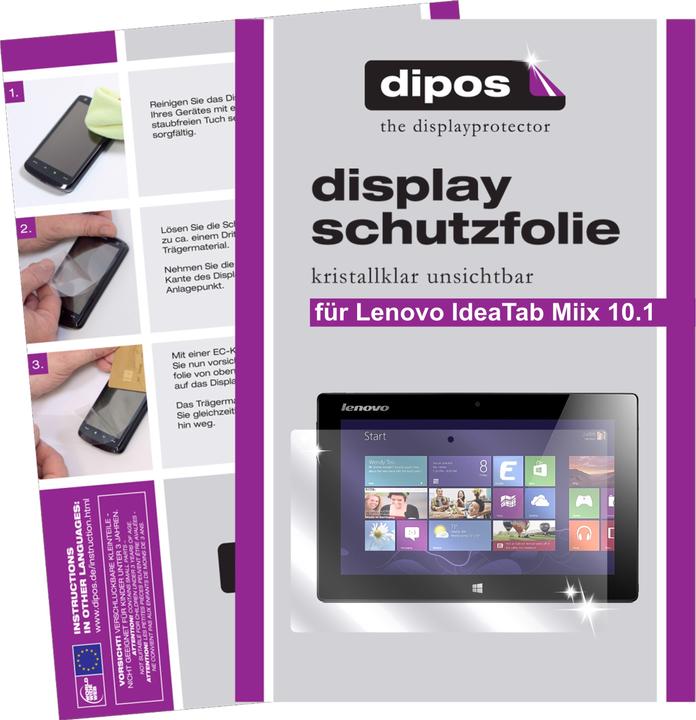 Dipos Displayschutzfolie Crystalclear (2 Stück, Lenovo IdeaTab Miix 10.1)