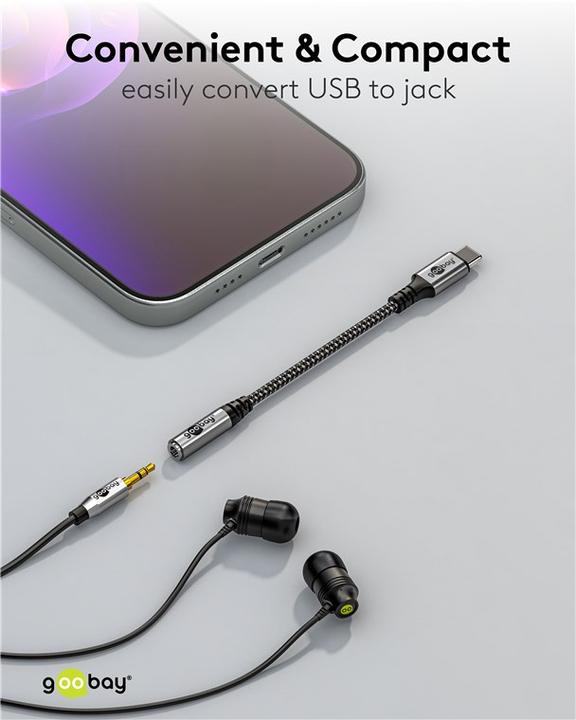 Actual product image Goobay USB-C to jack adapter (USB Type C, 3.5mm socket)