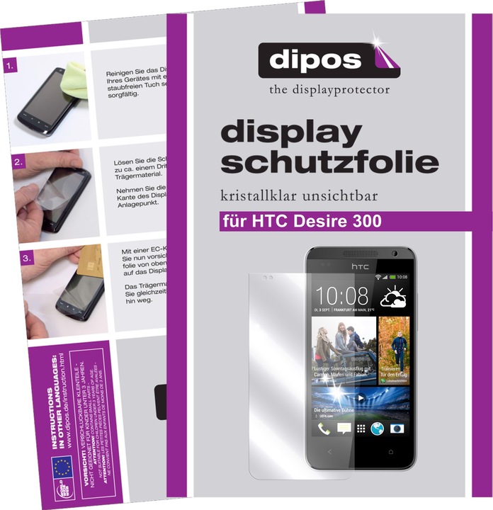 Actual product image Dipos Screen Protector Crystalclear (2 Piece, HTC Desire 300)