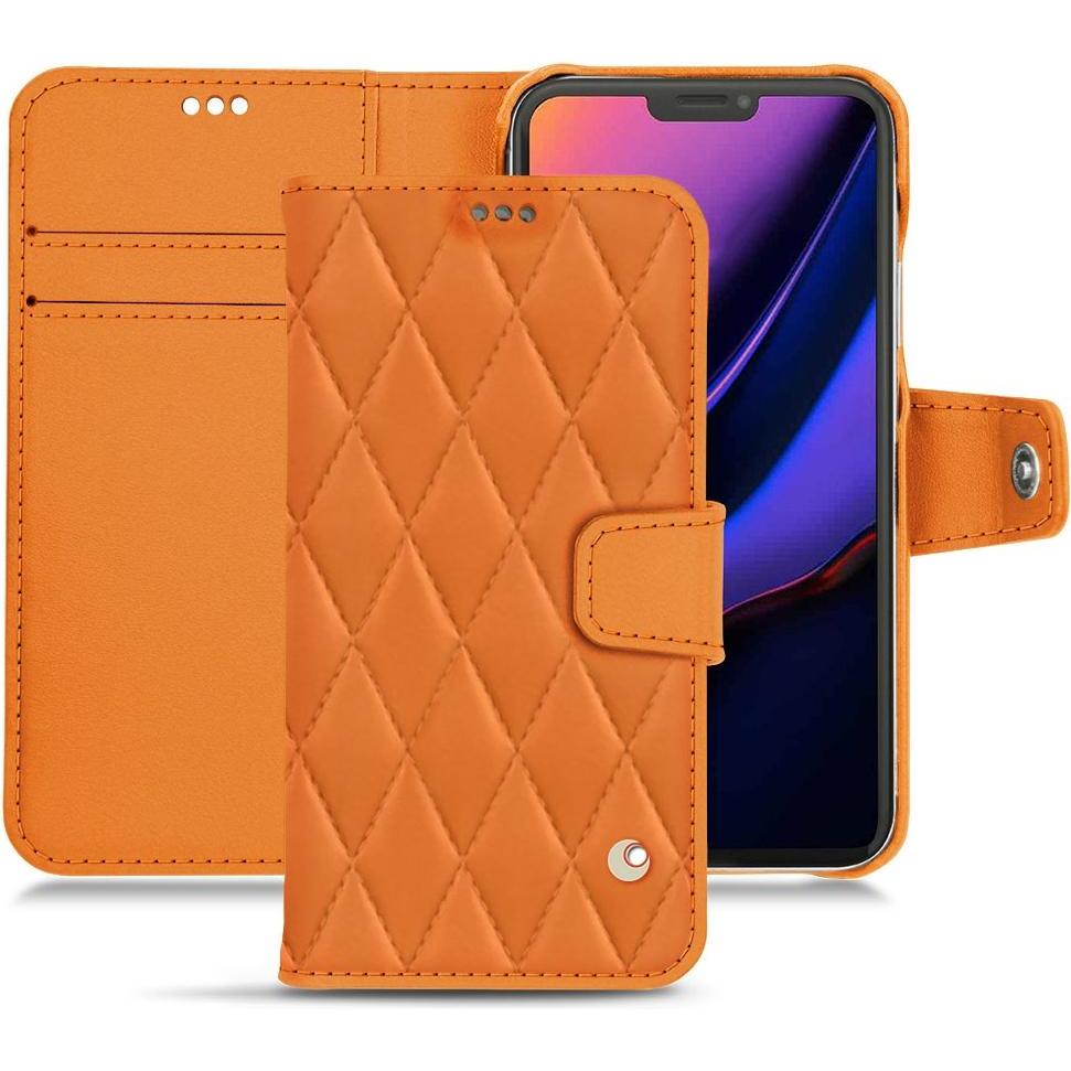 Noreve Lederschutzhülle Wallet (Apple iPhone 11 Pro), Smartphone Hülle, Orange