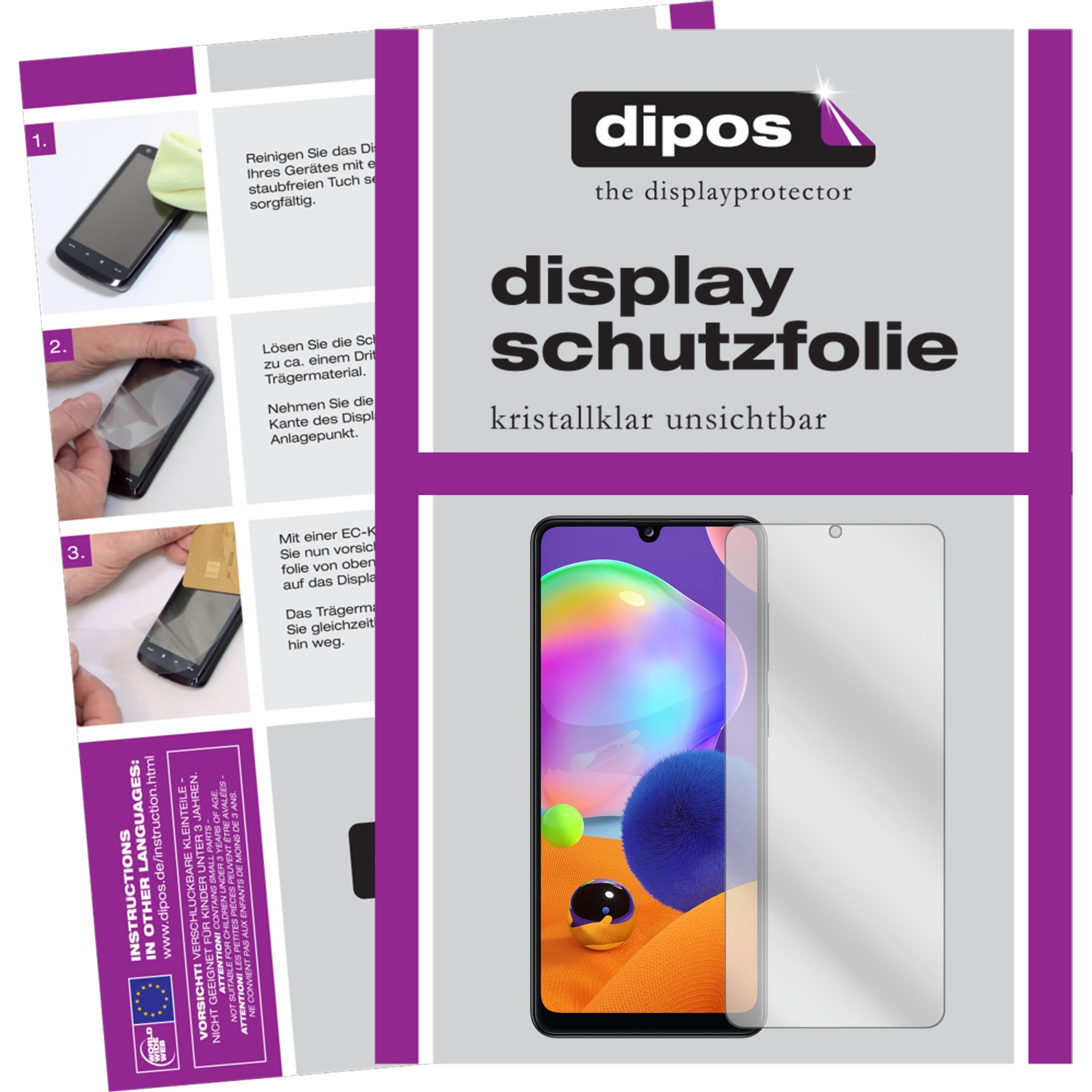 Dipos Displayschutzfolie Crystalclear (2 Stück, Samsung Galaxy A31), Smartphone Schutzfolie, Transparent