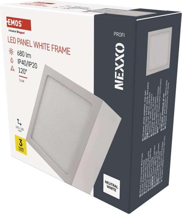 Actual product image Emos Surface-mounted LED light NEXXO, square, white, 7.6W,Neutral white (680 lm)