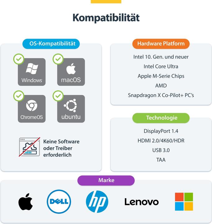 Produktbild StarTech .com P2ADDH462-KVM-SWITCH, 3840 x 2160 pixels, 4K Ultra HD, 36 W, Black