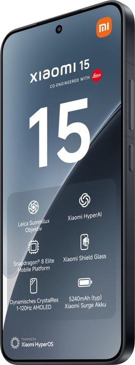 Produktbild Xiaomi 15 (512 GB, Black, 6.36", Dual SIM, 5G)
