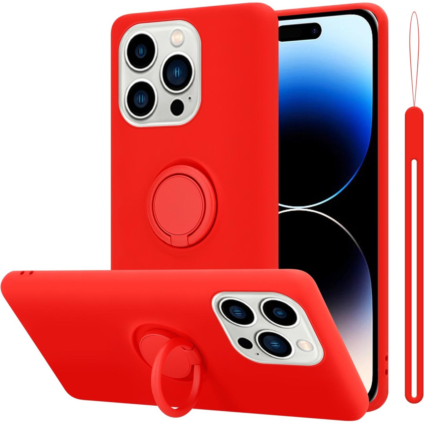 Cadorabo Hülle für Apple iPhone 14 PRO im TPU Liquid Ring Silicone Case Style (Apple iPhone 14 Pro), Smartphone Hülle, R...