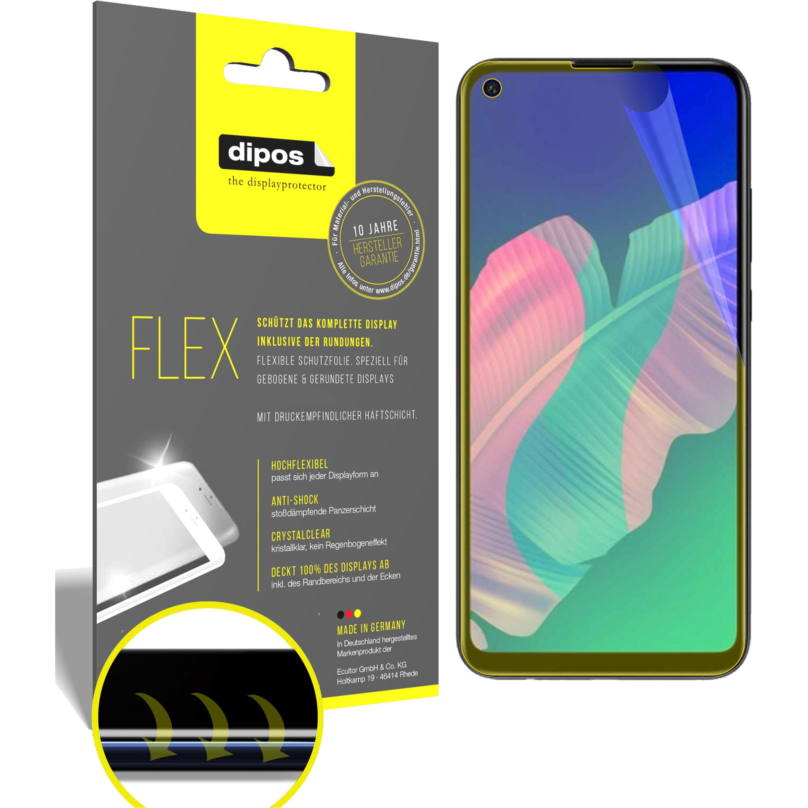 Dipos Displayschutzfolie Full-Cover 3D (2 Stück, Huawei Y7p), Smartphone Schutzfolie, Transparent