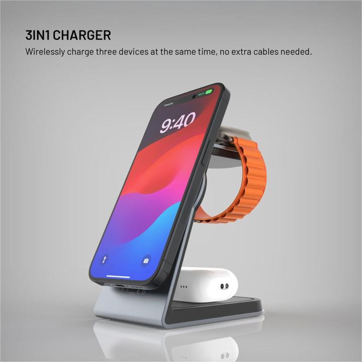 Actual product image Fixed MagPowerstation aluminium, gwiezdna szarość (30 W)