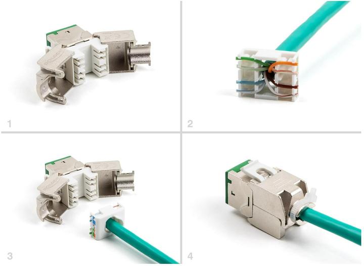 Productafbeelding Delock Keystone module RJ45 aansluiting naar LSA Cat.6A zonder gereedschap (Keystone module)