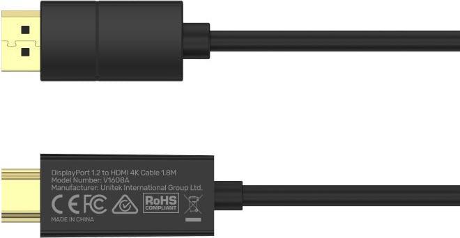 Image du produit Unitek Câble DisplayPort - HDMI 1.8m czarny (V1608A) (1.80 m)