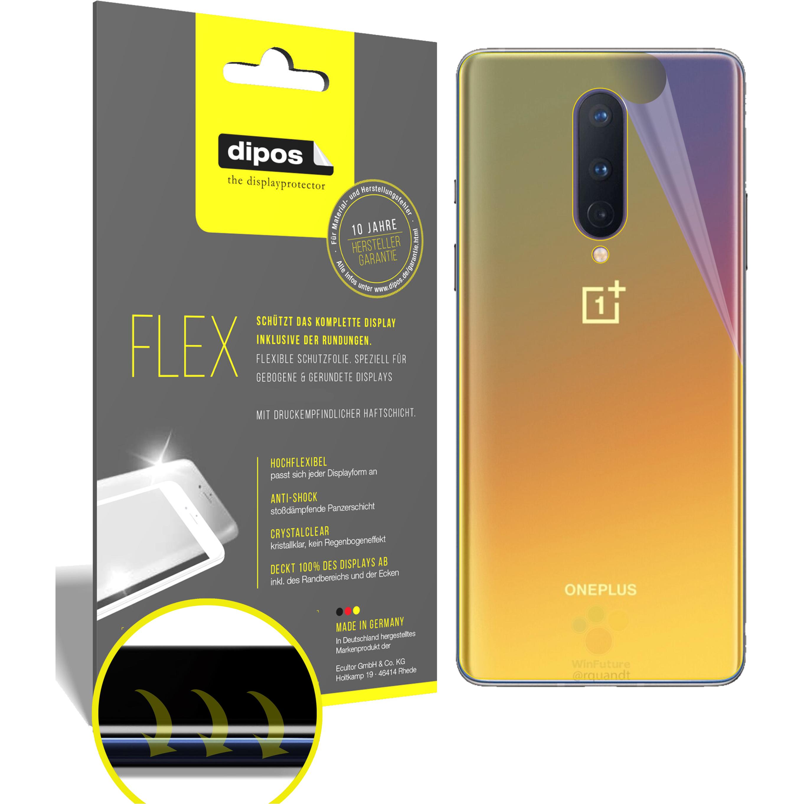 Dipos Displayschutzfolie Full-Cover 3D (3 Stück, Oneplus 8), Smartphone Schutzfolie, Transparent