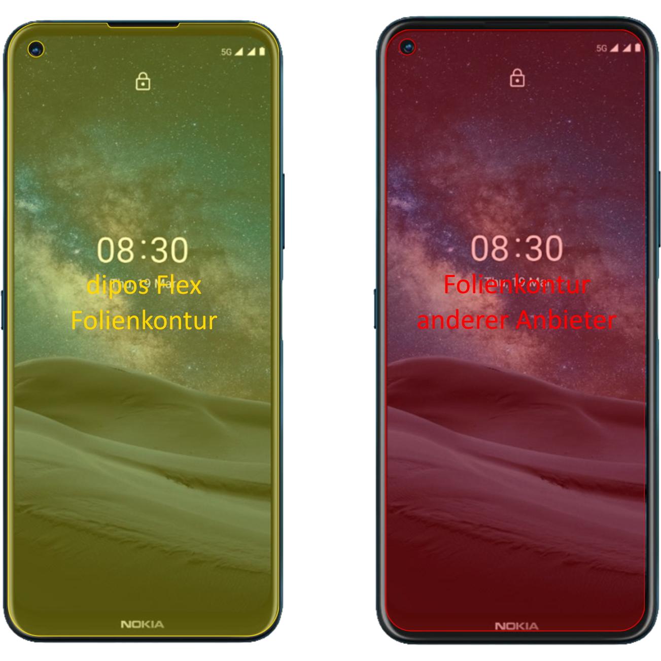 Thumbnail - Dipos Displayschutzfolie Full-Cover 3D (2 Stück, Nokia 8.3), Smartphone Schutzfolie, Transparent