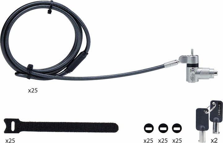 Produktbild StarTech COM 25-Pack Universal Laptopschloss 2m Master Key Sicherheitsschloss Noble Wedge/Nano/K-Slo