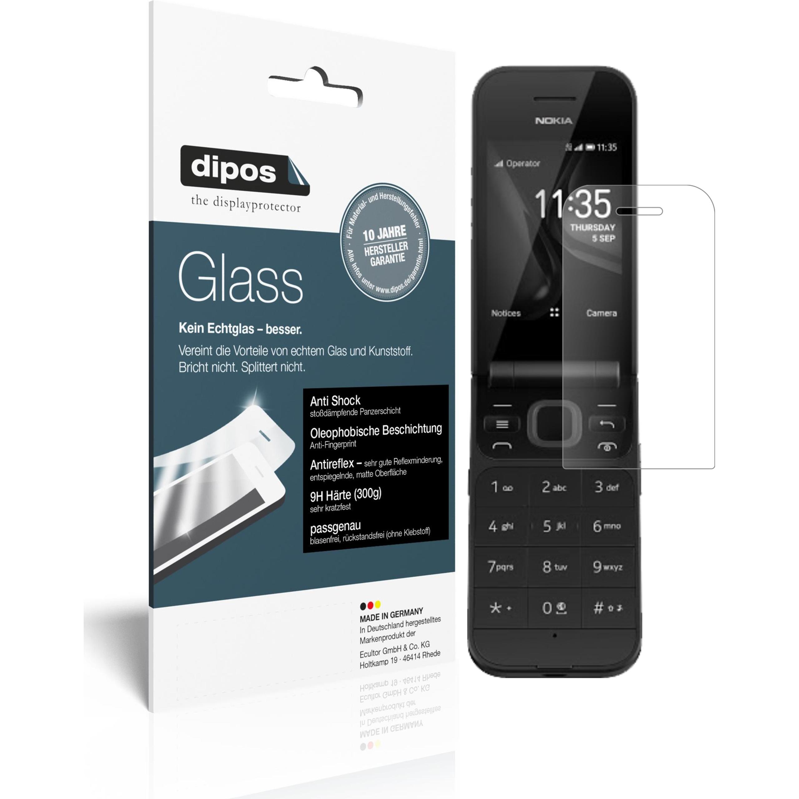 Dipos Displayschutz Anti-Shock (2 Stück, Nokia 2720 Flip), Smartphone Schutzfolie, Transparent