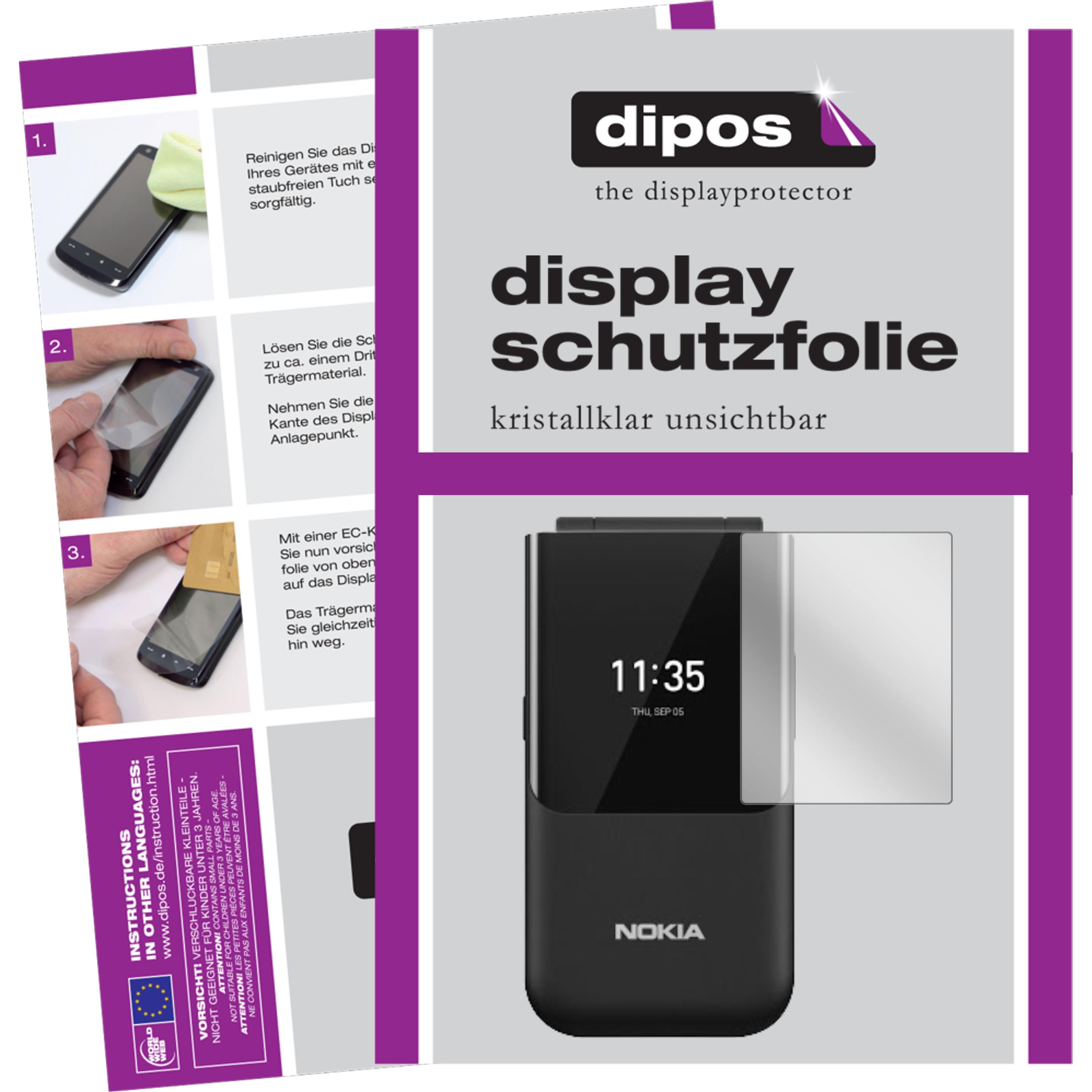 Dipos Displayschutzfolie Crystalclear (2 Stück, Nokia 2720), Smartphone Schutzfolie, Transparent