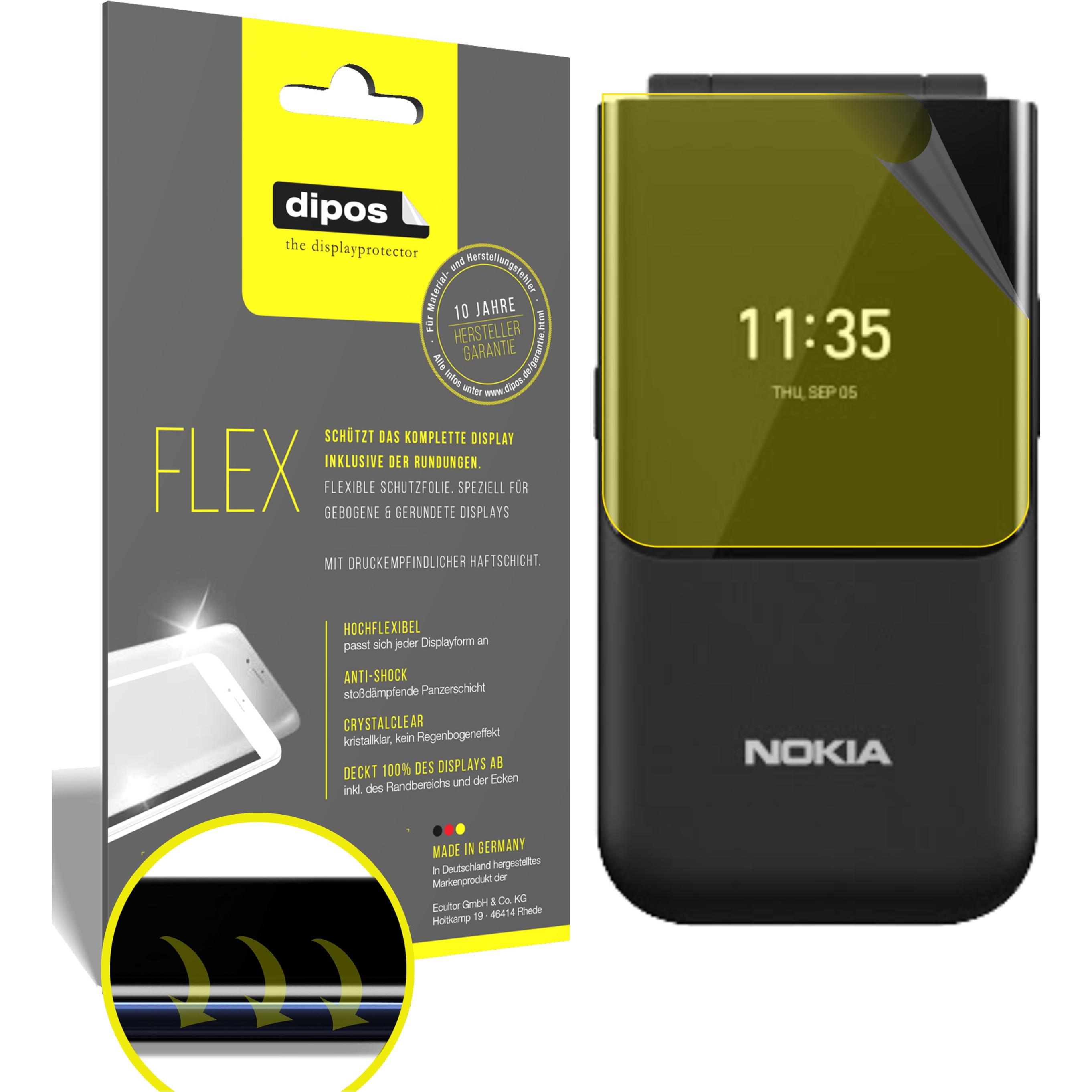 Dipos Displayschutzfolie Full-Cover 3D (3 Stück, Nokia 2720), Smartphone Schutzfolie, Transparent
