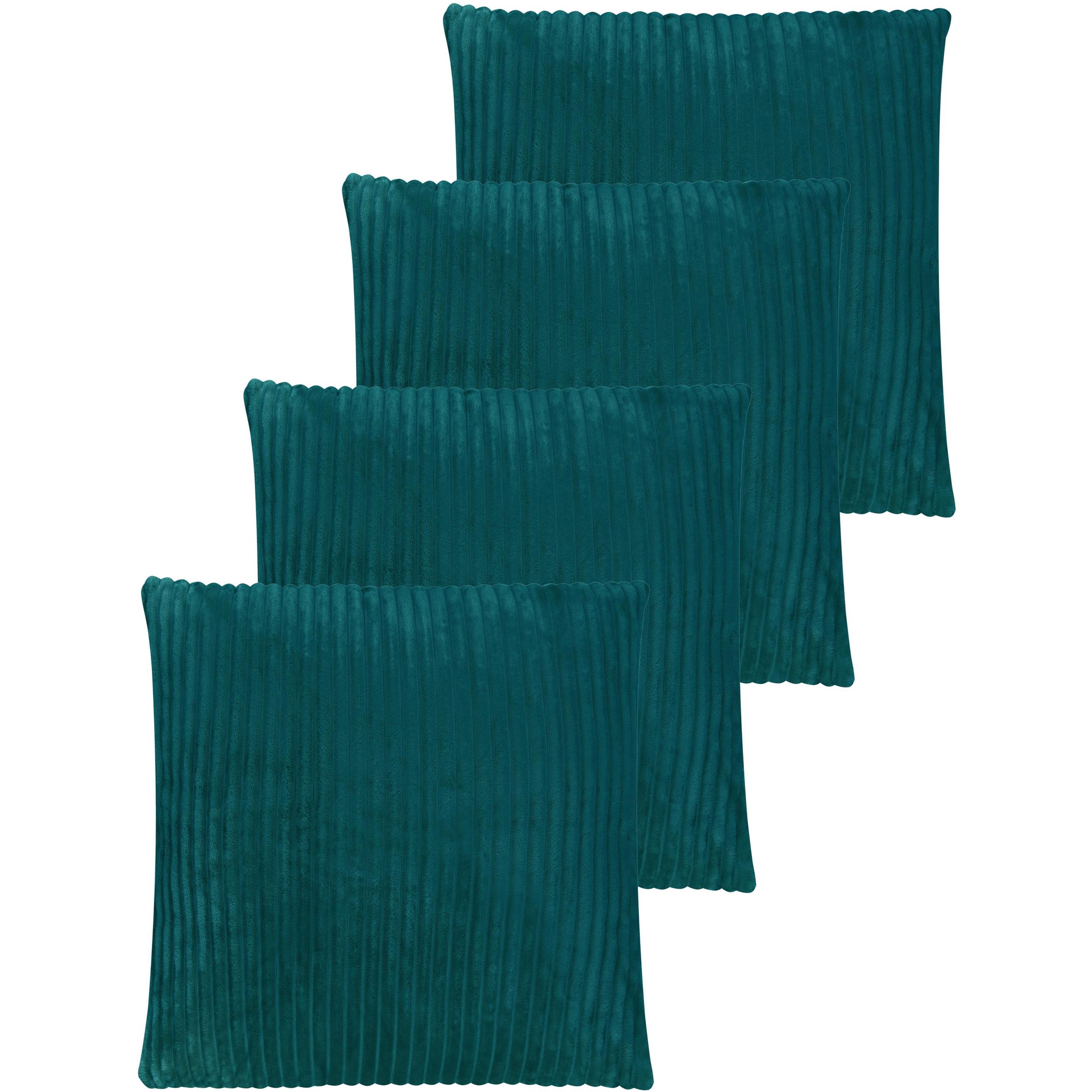Aspero, Bettwäsche, 4er Set Kissenbezüge aus Streifen-Flanell 45x45 cm Zarate - 9075 (Kopfkissenbezug, 45 x 45 cm)