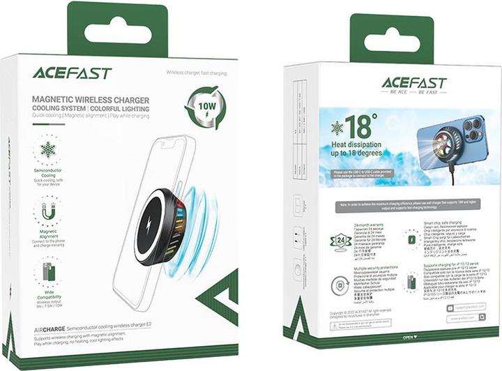 Produktbild Acefast kabelloses Induktionsladegerät mit dunkelgrauem (E2) Kühlsystem (10 W)