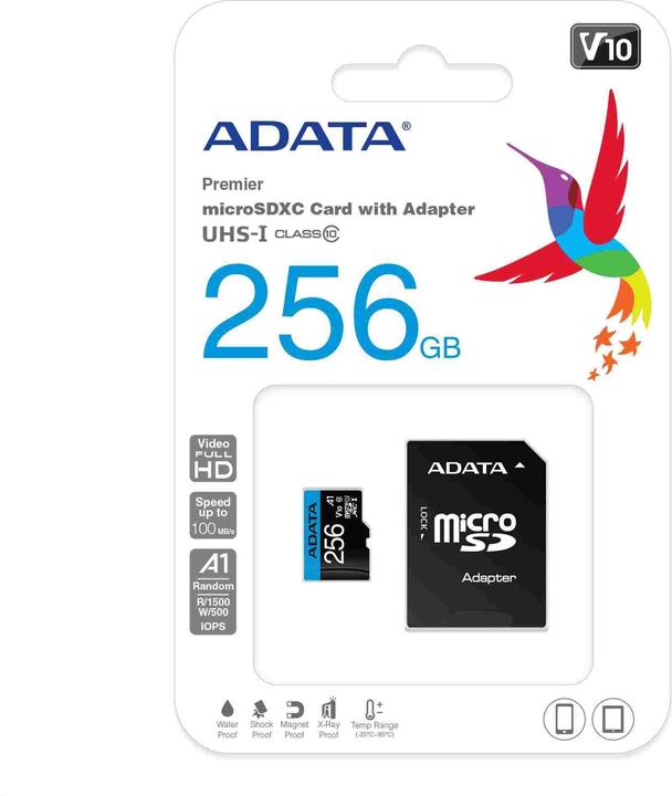 Actual product image Adata Premier (256 GB, microSDXC, U1, UHS-I)