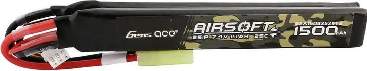 Produktbild Gens Ace 25C 1500mAh 2S1P 7.4V Nunchuck 2X Airsoft Gun Lipo Battery with mini Tamiya Plug (7.40 V, 1500 mAh)