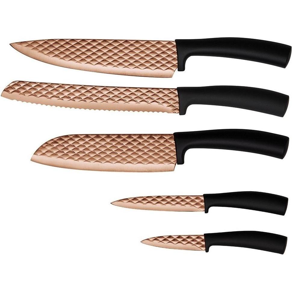 BerlingerHaus Haus 5-teiliges Messerset Rose Gold Edition, Küchenmesser, Schwarz
